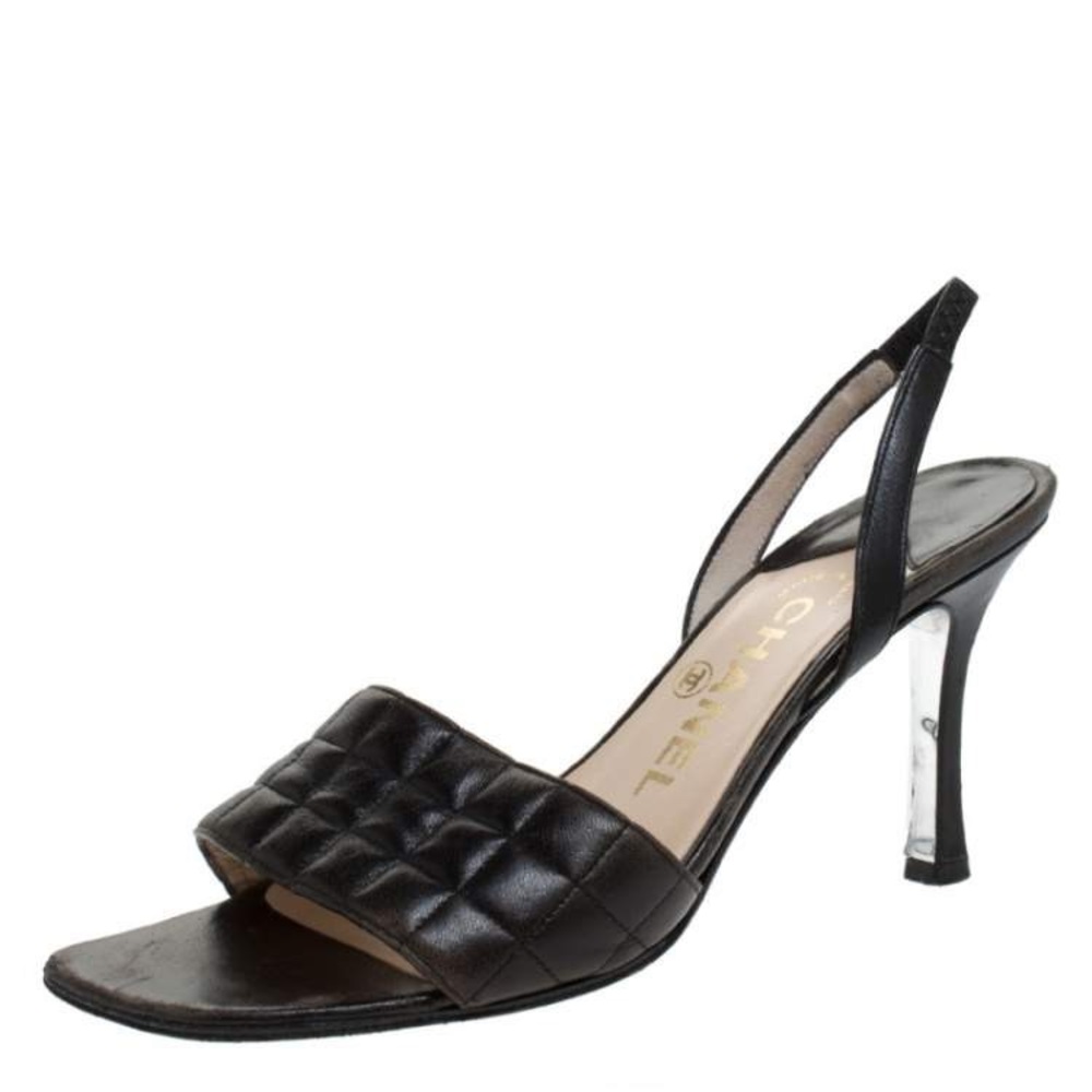 Chanel Leather Heel Sandals